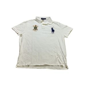 Polo Ralph Lauren Shirt XL Mens White Big Pony Logo Short Sleeve Golf Rugby Polo
